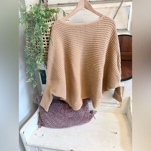 HYFVE Tan Women's Poncho Sweater